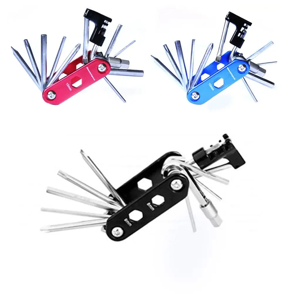 

Outdoor Sports 14-in-1 Multifunctional Folding Bicycle Repair Tool Combination Blue/Red/Black Bicycle Accessories Repair Tools