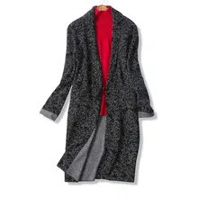 Высококачественный двусторонний цвет шерстяная вязаная женская мода пальто костюм воротником однобортный, размеры M/L/XL