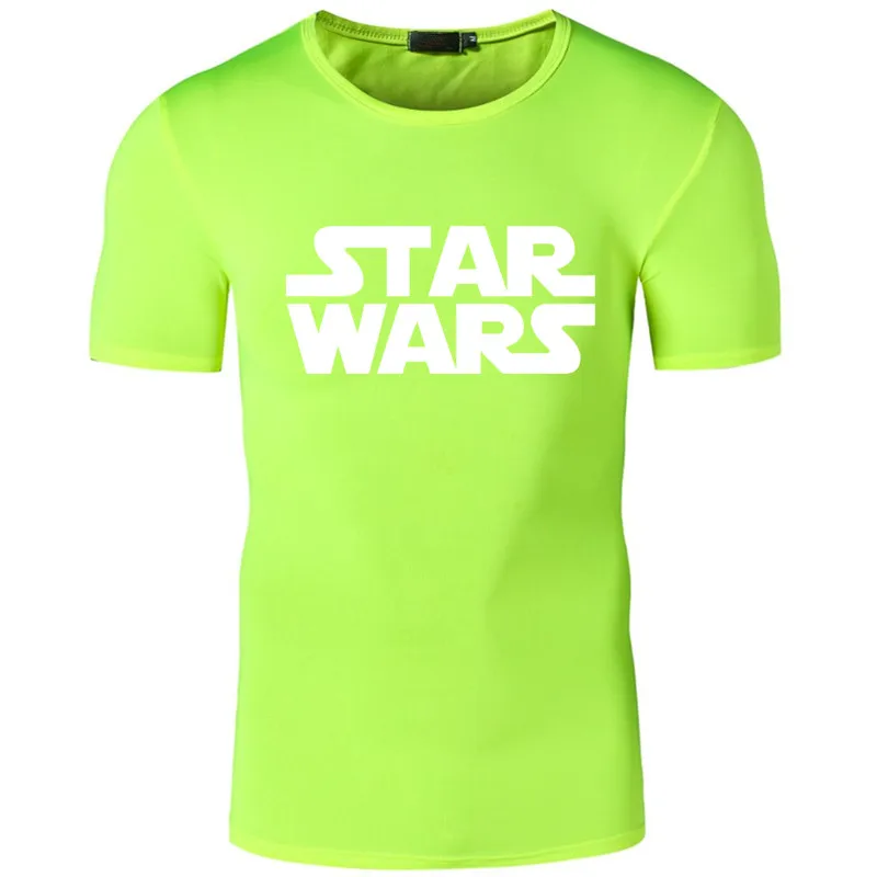Мужская футболка с коротким рукавом повседневные летние футболки Флим Звездные войны мужские футболки быстросохнущая футболка мужские футболки с принтом Coll - Цвет: Light Green S010W