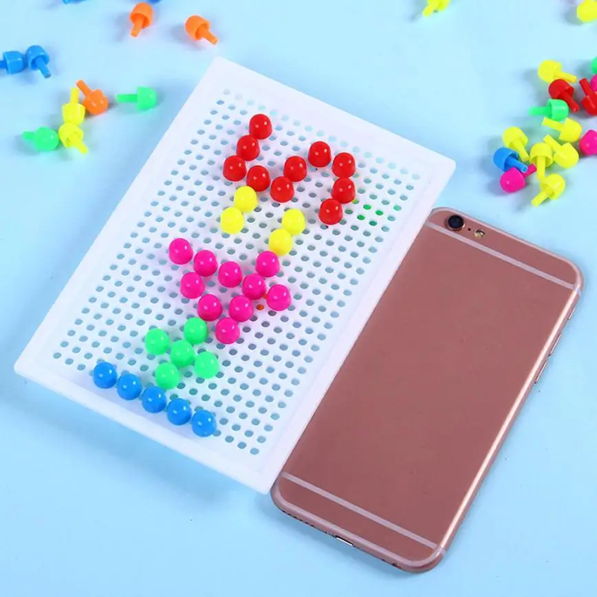 

Montessori Puzzle Peg Board 96 Mushroom Nails Educational Jigsaw Toys Gifts abacus soroban Novelty Interesting Toys brinquedos