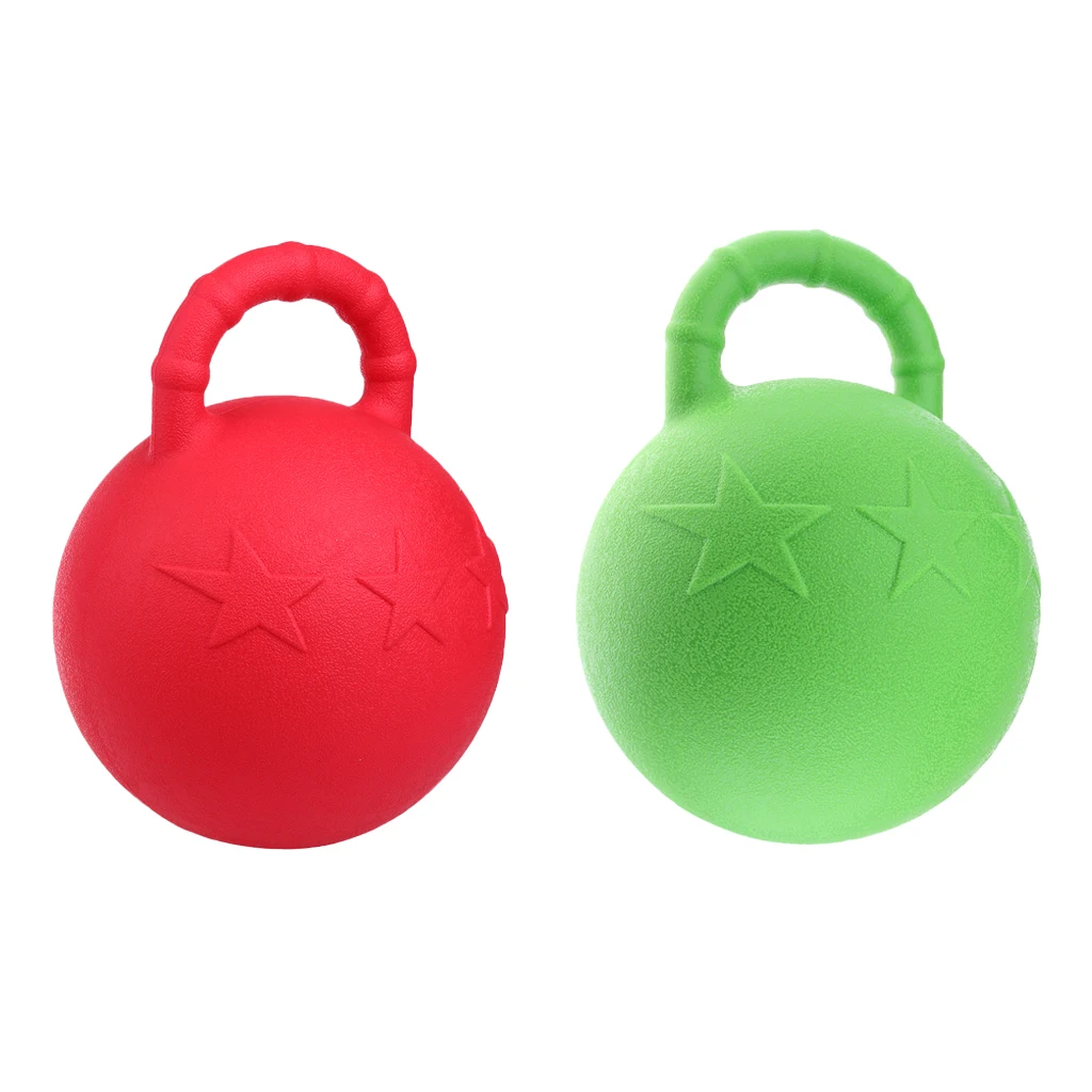 

2pcs 28cm Horse Toy Game Ball Pet Joy Fun Horse Stable And Yard Toy Red & Green
