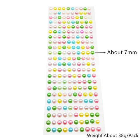 Colorful Pearls Stickers Self Adhesive Beads For Diy Decal Mobile Cups Stickers Craft Diy Kids Toys Scrapbook Accessories