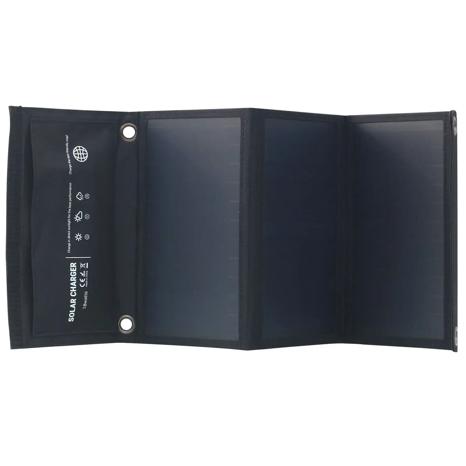 

5V 18W Waterproof Solar Powered Charger Foldable Outdoor Solar Charger Dual USB Ports for iPhone 8/X/7/6s, iPad Pro/Air 2/mini