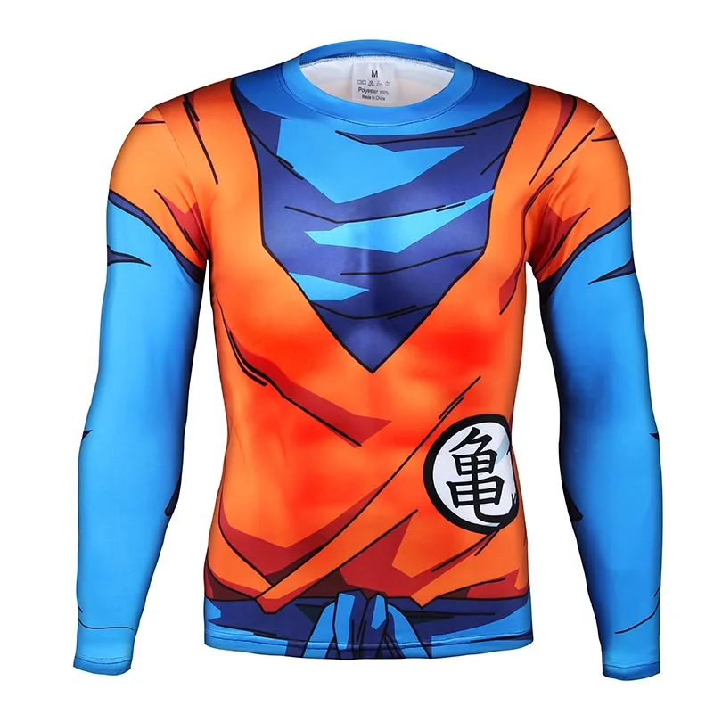 

Cool Men Compression Shirts Fitness Long Sleeves Skin Tight Weight Lifting Elastic T Shirts Homme Dragon Ball 3D Print T-Shirt