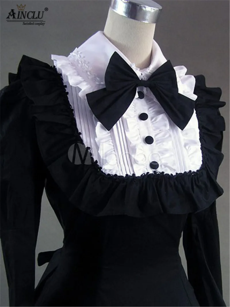 Classic-Lolita-Victorian-Black-Ruffled-Long-Formal-Gown-Dress-34061-2