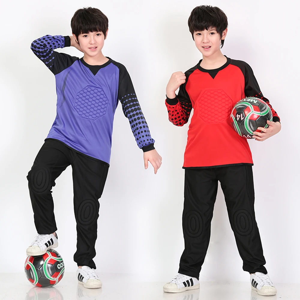

child goalkeeper uniforms Survetement football 2017 soccer jersey kids custom boy football jersey long Sleeve youth football set