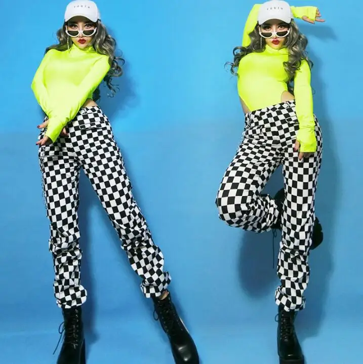 

New nightclub bar female singer DJ costume hiphop hip-hop street dance jazz dance DS performance clothing two-piece