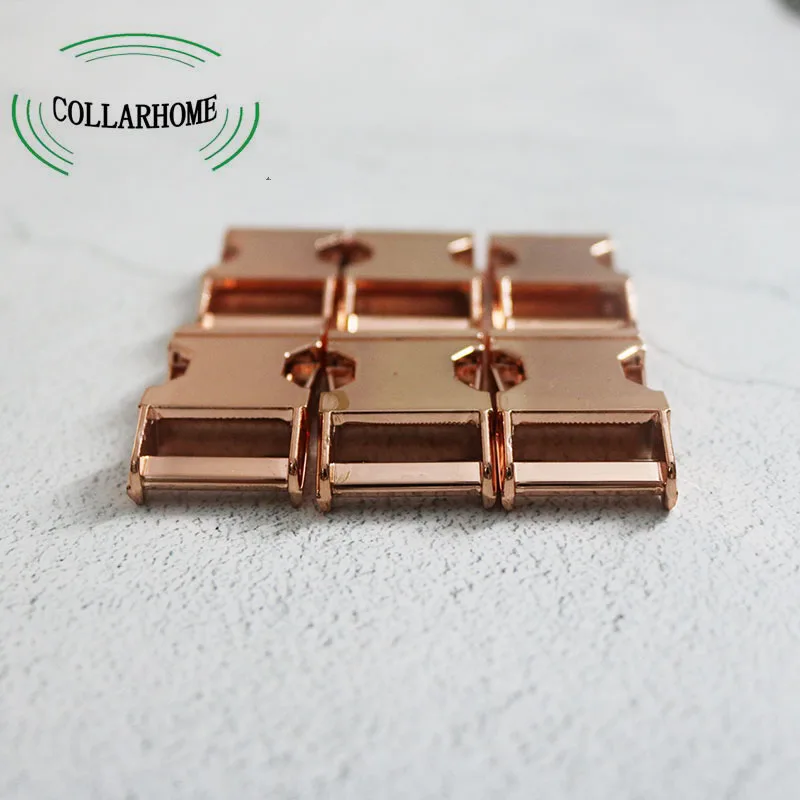 

10 pcs Rose gold Metal Buckles Adjustable Release Clasp Sliders for 20mm Webbing Straps Tactical Bag Pet dog Collar Accessories