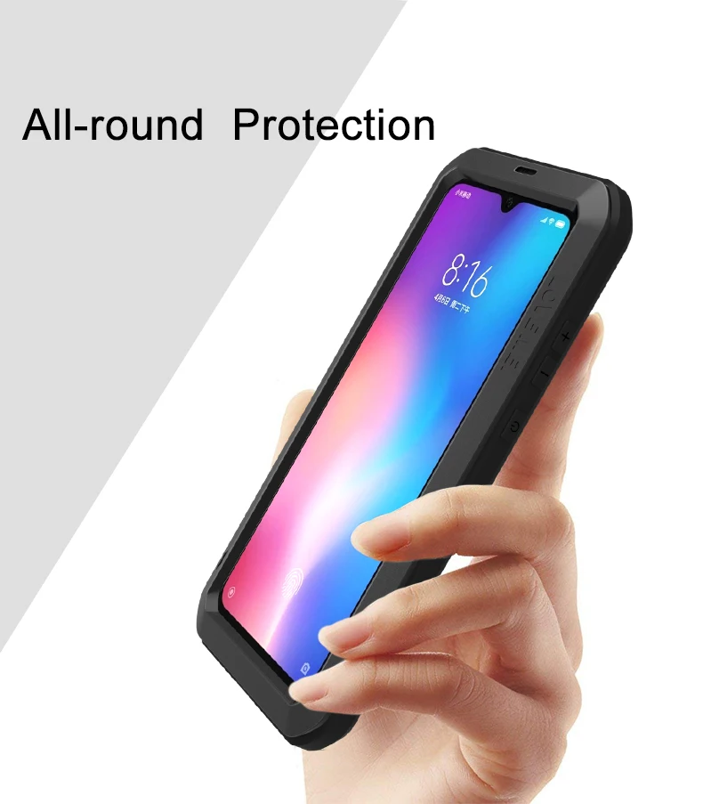 Мощный чехол Love Mei для Xiaomi Mi 9 высококачественный водонепроницаемый ударопрочный