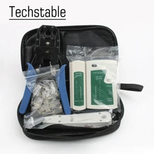 Тестер сетевого кабеля Ethernet RJ45 комплект RJ45 обжимной инструмент для обжима Пробивной RJ11 Cat5 Cat6 детектор провода 8P8C 6 в 1