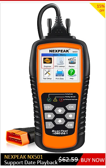 OBD2 автомобильный диагностический сканер NEXPEAK NX501 ODB2, диагностический инструмент, считыватель кода двигателя на русском языке, Автомобильный сканер