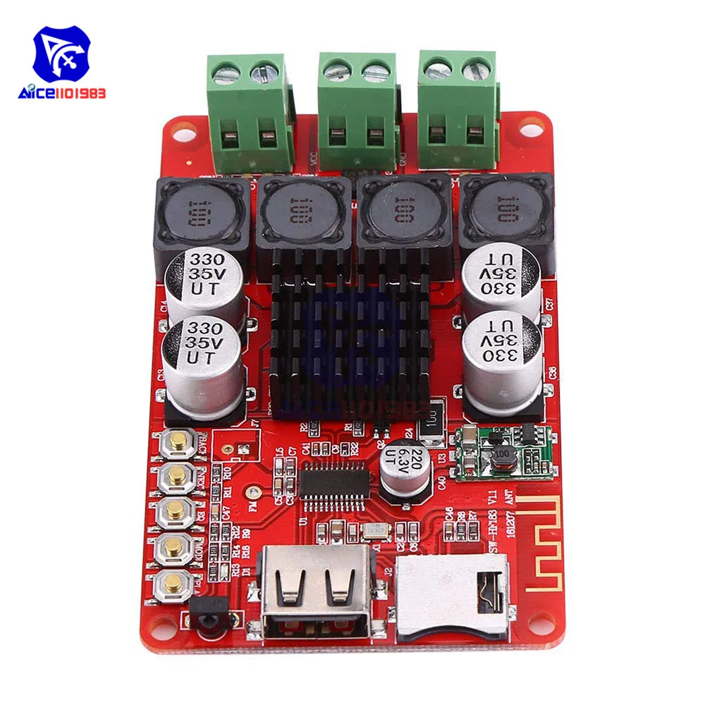 TPA3116 2x50 Вт беспроводной Bluetooth 4,0 аудио приемник плата USB TF слот для карты стерео усилитель модуль DC 8-26 в с пультом дистанционного управления