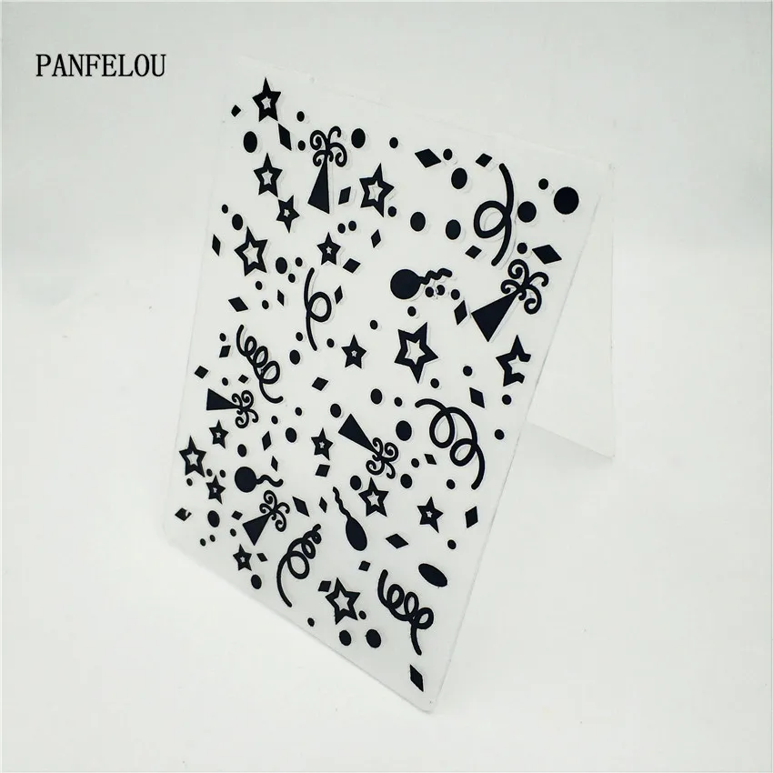 

PANFELOU Easter Cheering party Embossing folders Plastic For Scrapbooking DIY Template Fondant Cake Photo Album Card Making