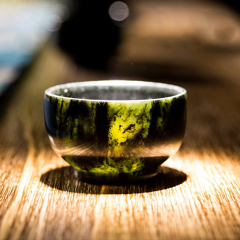 30cc японский стиль бутик натуральный нефрит мастер чашка чайные наборы кунг-фу чайная чаша сует белый нефрит камень чашка украшение дома