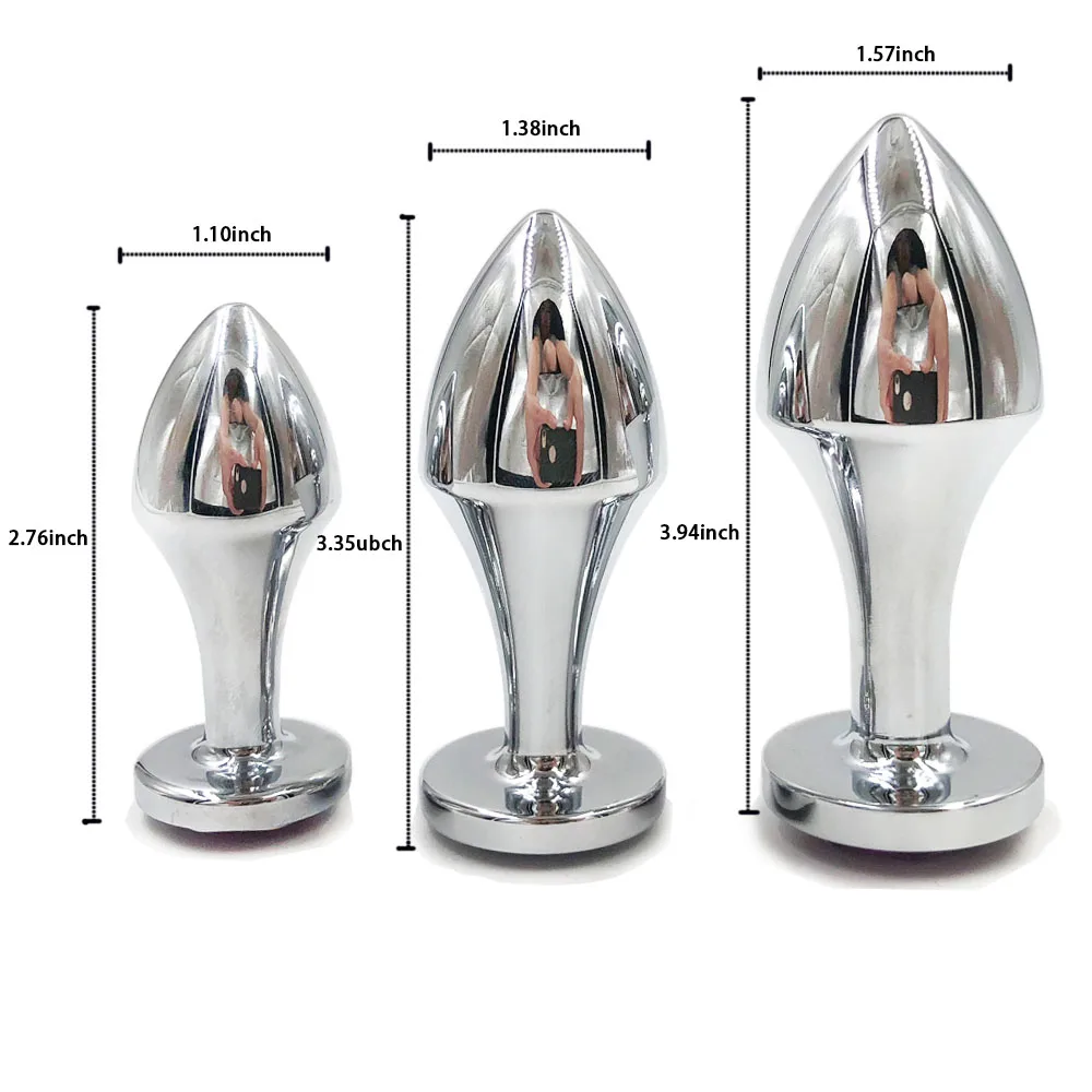 3 Pcs Stainless Steel Anal Butt Plug Fantasy Sex Restraints Bondage SM Anal Stimulation toy 6