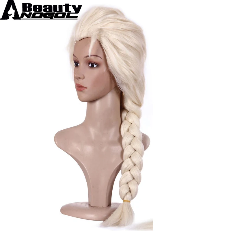 

Ebingoo Hair Cap+ Elsa Wig Platinum Blonde Braids Elsa Princess Synthetic Cosplay Wigs for Adults Halloween Role Play