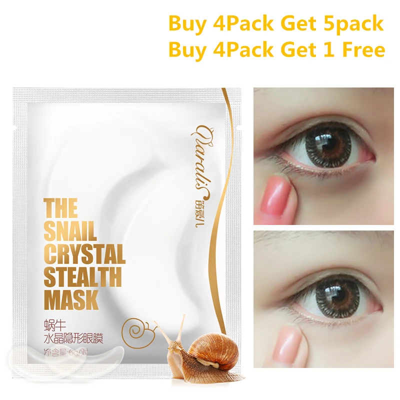 1pack=2pcs Crystal Snail Collagen Eye Mask Anti Wrinkle Patches Ageless