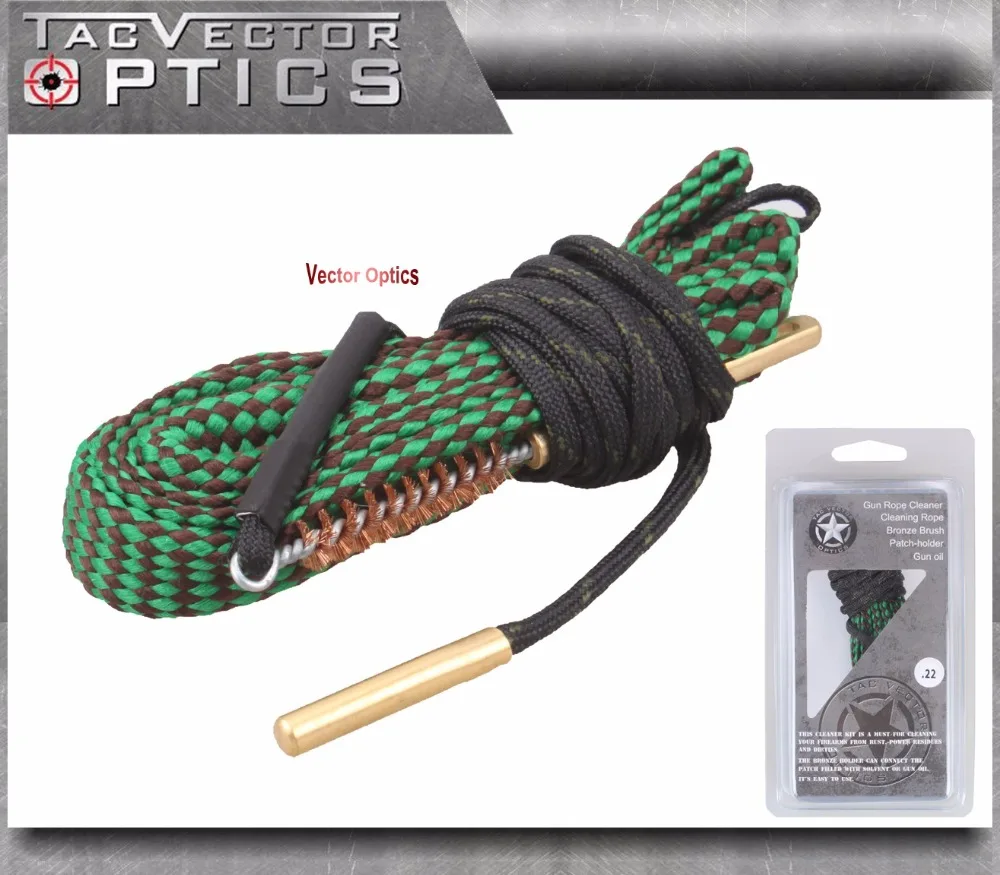

Vector Optics 223 5.56mm .22 Caliber Rifle Barrel BoreSnake Rope Fast Bore Cleaning with Bronze Brush Gun Oil Kit Brand New Sale