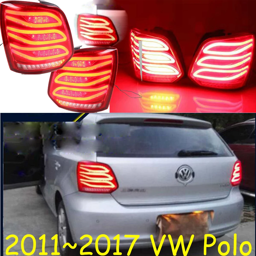 2 шт., автомобильный стиль, polo, задние фонари для 2011~ Polo, задние фонари, светодиодный задний фонарь, задний багажник, лампа drl+ тормоз+ Реверс+ сигнал поворота