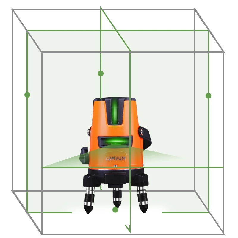 LOMVUM, 5 линий, 6 точек, открытый лазерный уровень, самонивелирующийся, 360, вращающийся, поперечный, лазерный уровень, инструмент, функция слэша, уровень штатива