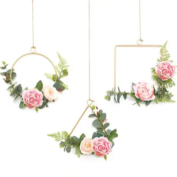

Iron Hanging Garland Pendant Modern Wreath Hangers Wall Hanging Home Decorations