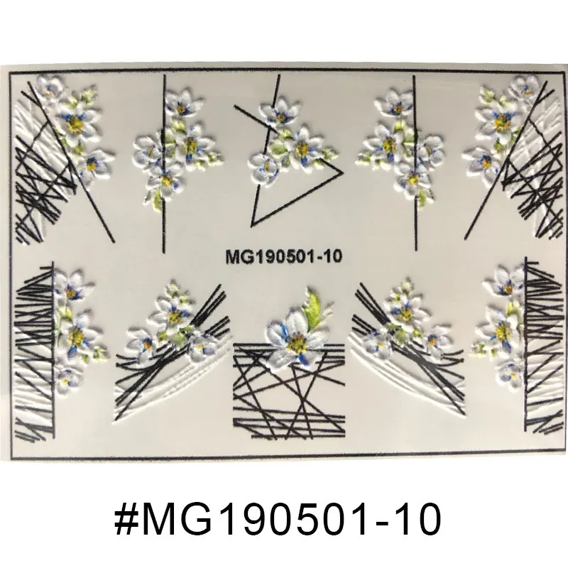 3D наклейки для ногтей Цветочные переводные наклейки для ногтей модные наклейки для ногтей 3d слайды для ногтей#3D0025 - Цвет: MG190501-10