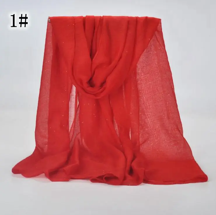 Плотная хиджаб Блеск Shimmer шарф из гладкой вискозы модные женские туфли шарф длинный Для женщин шаль мусульманская шаль 10 шт./лот