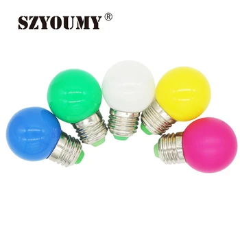 

SZYOUMY 5 Colors Colorful AC 220V 1W E27 Round LED Ball Light Energy Saving Mini G45 Bulb Lamp 100PCS Fast Shipping