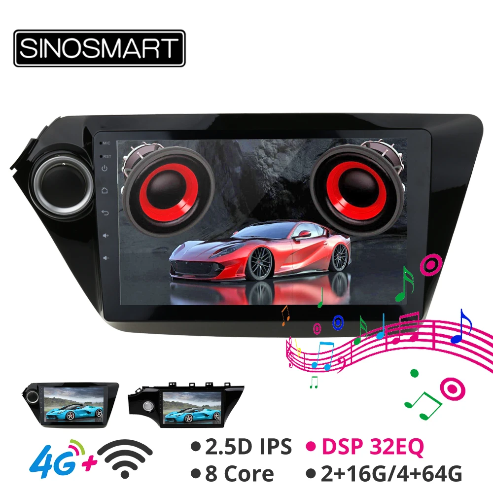 Discount Sinosmart Android 8.1 Car GPS Navigation Radio for Kia K2 2din 2.5d IPS Screen 15