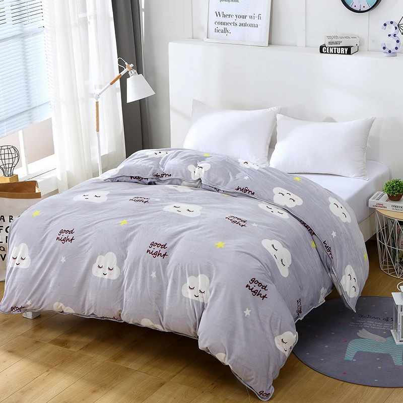 

Cartoon Grey Cloud Pattern 1 Piece Duvet Cover With Zipper Quilt Or Comforter Or Single Quilt Cover Winters Warm Soft 220x240cm