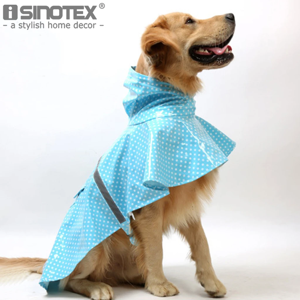 Large Dog Raincoat Pet Clothes Rain Snow Coat of Paint Polka Dot Golden