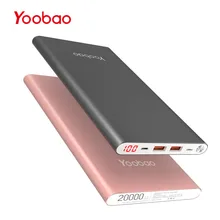 Yoobao A2 20000mAh Universal Power Bank Dual USB Output Input Ultra Slim 14 5mm Li Polymer