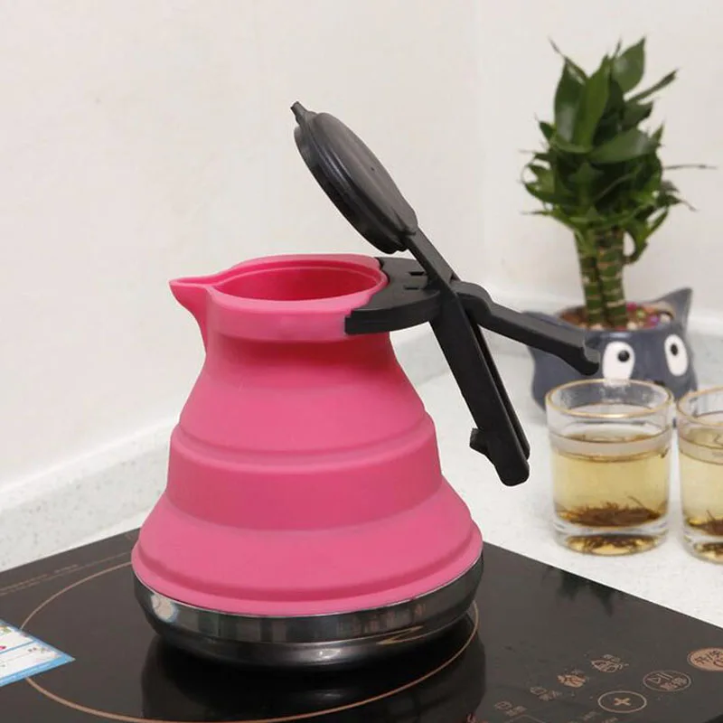 1.5L Food Grade Silicone Folded Portable Hot Water Kettles for Tea