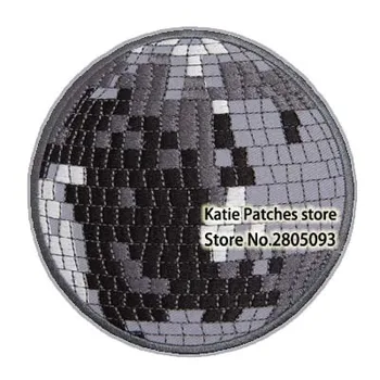 

Disco Ball Embroidered Iron On Patch, Game Party Light Badge Fabric Patch Sticker, Jacket Punk Cloth Accessories DIY