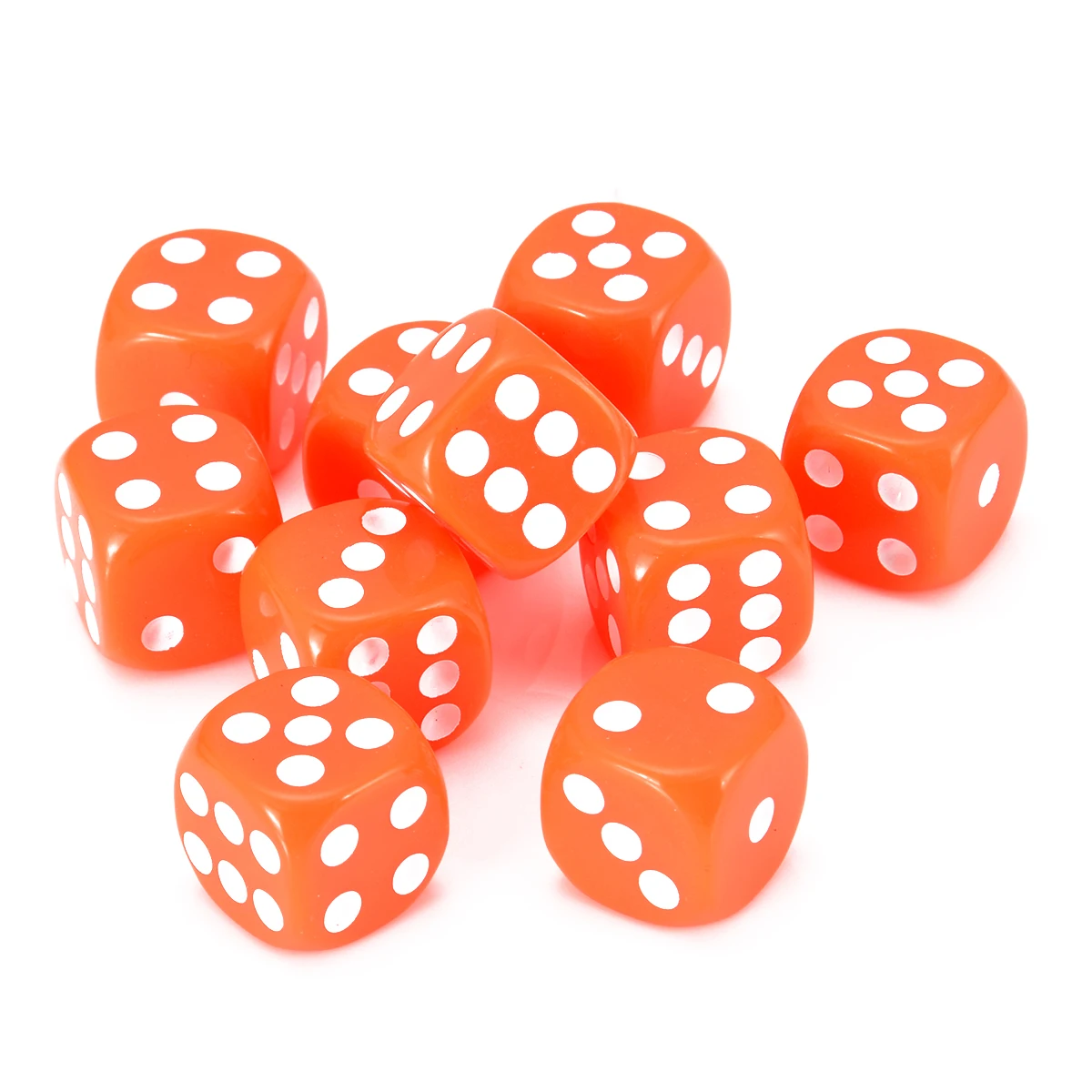 New 10Pcs Portable 16mm Acrylic Round Corner Dice 6 sided Die Playing Table Games Party Family Funny Dice