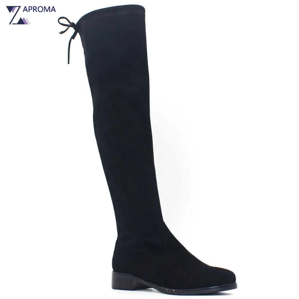 over the knee suede heel boots