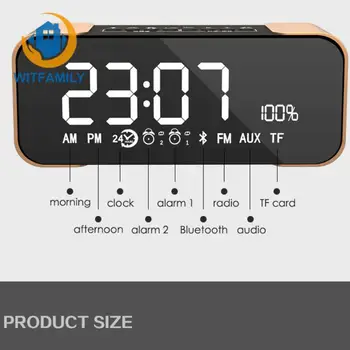 

Portable Audio Subwoofer LED Display Alarm Clock Mini Speaker Radio Reloj Despertador Clock Music Wireless Bluetooth Speaker