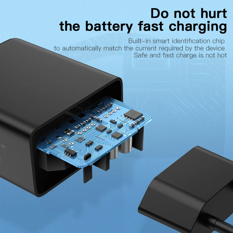 KUULAA Quick Charge 4 0 3 USB зарядное устройство 30 Вт QC3.0 PD Быстрая зарядка 2 разъем для