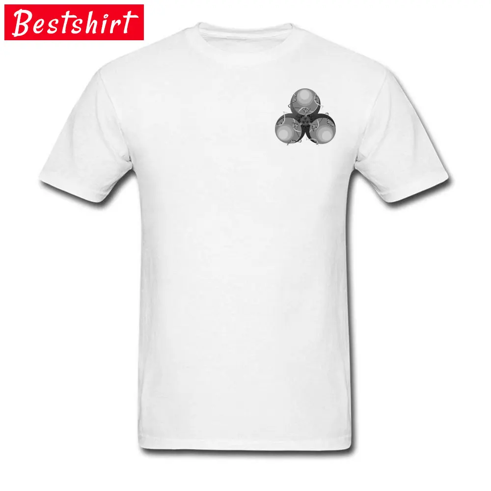 Cheap Death Virus Biohazard Printed Short Sleeve T Shirts Autumn Crewneck 100% Cotton Tops Shirts for Students T Shirts Summer Death Virus Biohazard Chest white