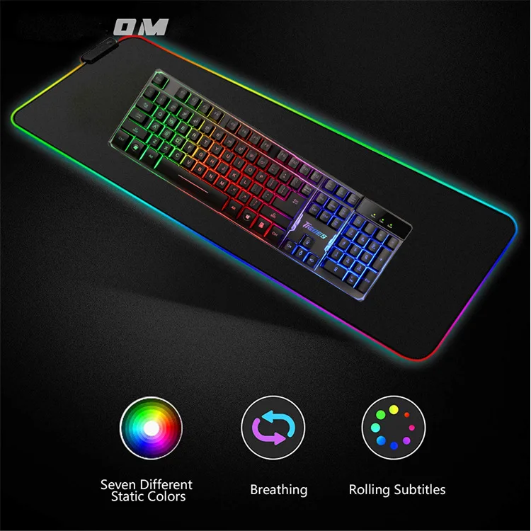 Большой светодиодный RGB коврик для мыши USB Проводное освещение игровой коврик для мыши для игр коврик для мыши для компьютера Overwatch Pubg Dota 2