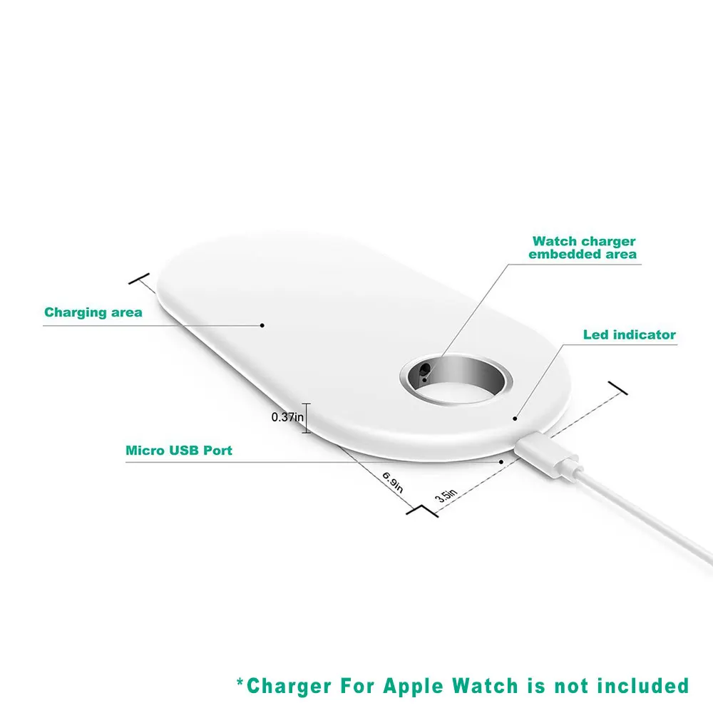 Portefeuille Wireless Fast Charger 10W Stand Qi 2in1 Wireless Charging Pad for Apple Watch iPhone X 8 Plus Samsung Galaxy Note 8 (2)