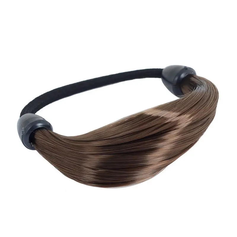 1 шт. женский корейский стиль шиньон аксессуары веревка лента для волос аксессуары синтетический HairElastic головной убор для девочек современный - Цвет: Light Coffee