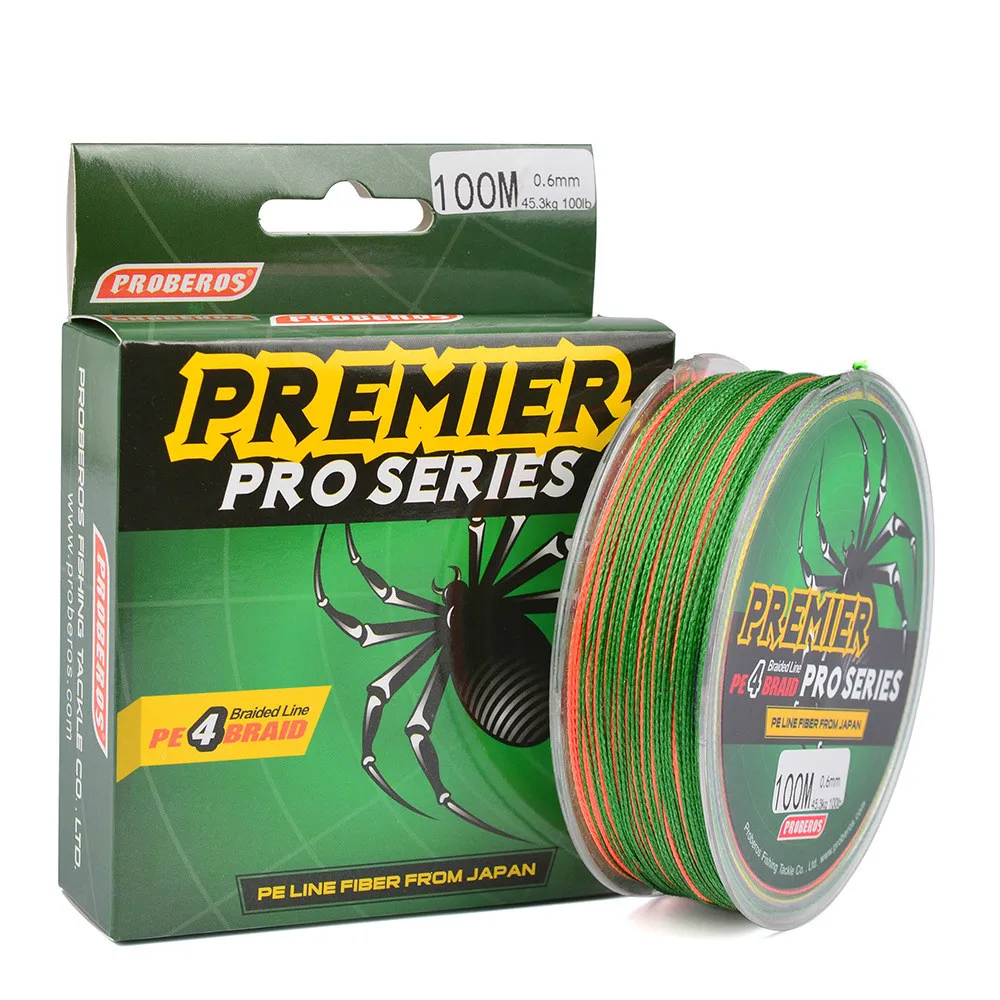

The new 4 series 100 meters strong horse line multicolored braided wire PE line 0.3-10 green standard