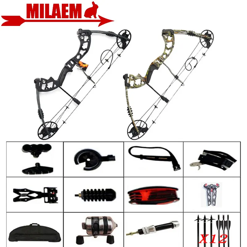 

1Set 30-70lbs Compound Bow Fishing Arrow Spine 500 Bow Sight Stabilizer Bow Release Stand IBO 320FPS Outdoor Hunting Accessories