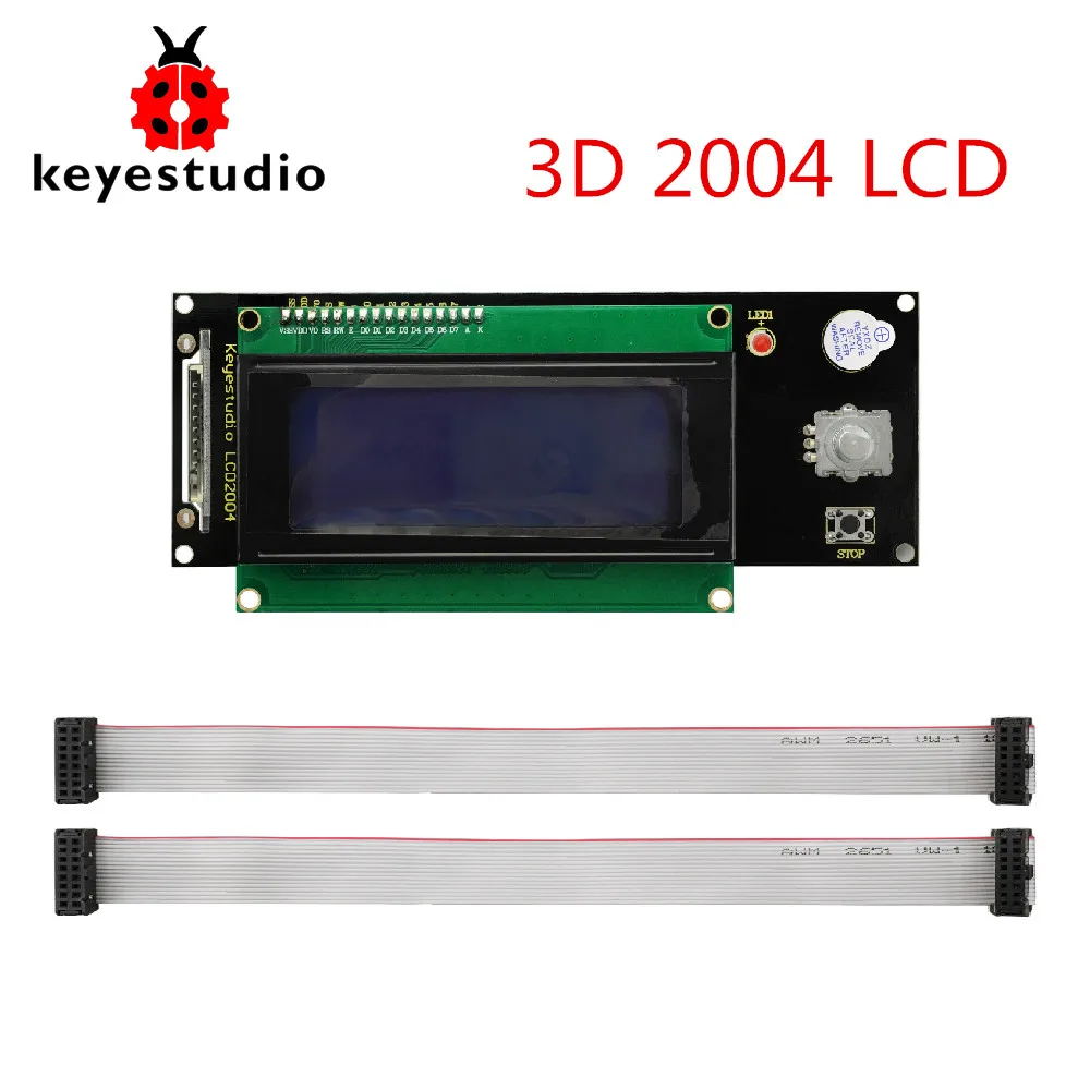 Keyestudio LCD2004 Дисплей 3D модуль с слот для карты SD + 30 см кабель для Arduino/3D-принтеры