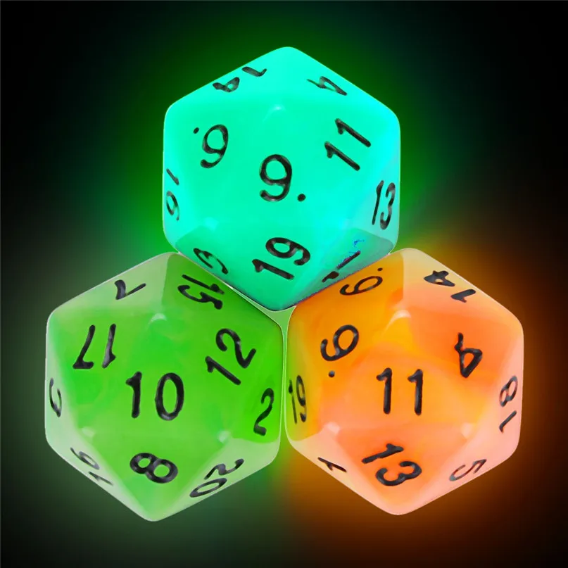 7pcs dice Luminous Digital Dice For TRPG Game Dungeons & Dragons Polyhedral D4-D20 Multi Sided Acrylic Dice #2h07 (7)