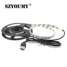 SZYOUMY Led Strip Light Waterproof 3528 SMD USB 30LED Strip Light String DC5V With USB Port Cable Home Decor Lamp Lighting