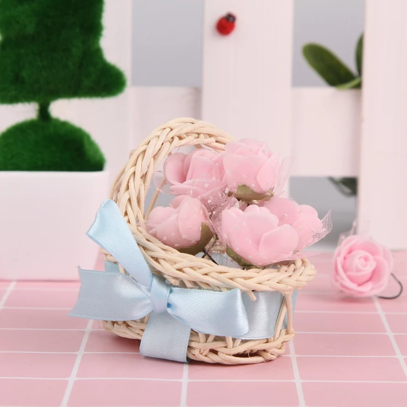 Romantic Cute Lace Bow Wedding Bridal Flower Basket Petal Shaped Lace