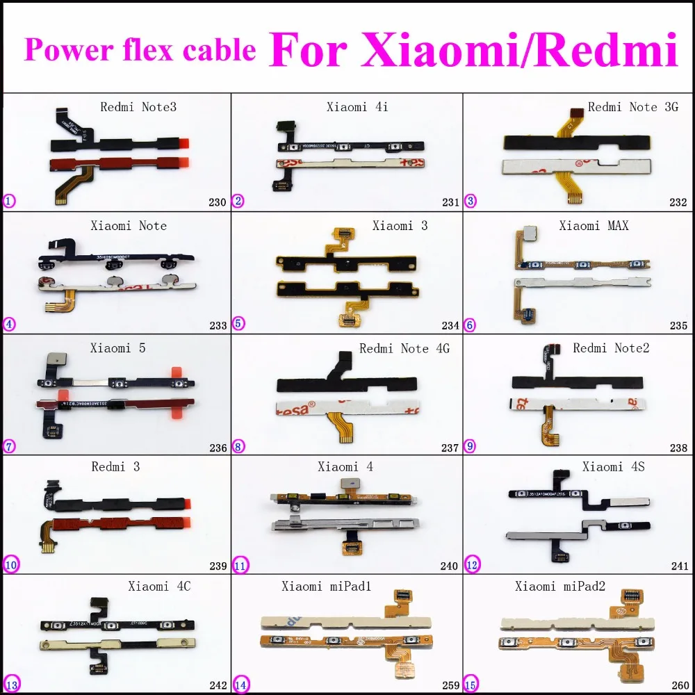 Volume Button Power Switch On Off Button Flex Cable For