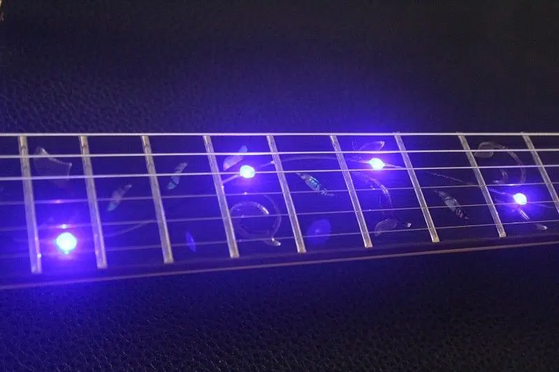 Светодиодный светильник электрогитара клен акриловая гитара с отделкой кристаллами Синий сладкий звук